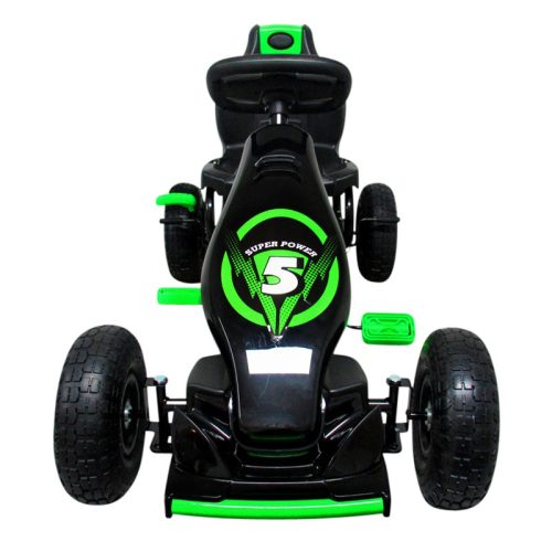 Gokart G8 gyerekeknek, felfújható kerékkel, fekete-zöld