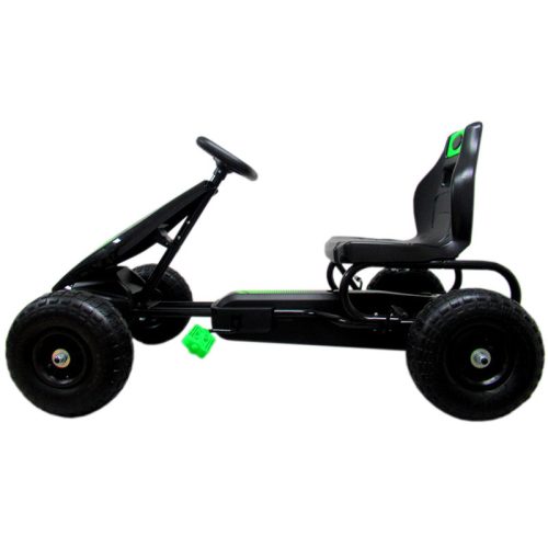 Gokart G8 gyerekeknek, felfújható kerékkel, fekete-zöld
