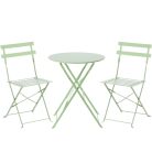 Kerti Bútorkészlet Zöld (Kerek Asztal + 2 Szék)