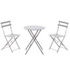 Kerti Bútorkészlet Szürke (Kerek Asztal + 2 Szék)