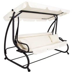   Kerti hintaágy szúnyoghálóval, 4 személyes, 243x120 cm-es, krém