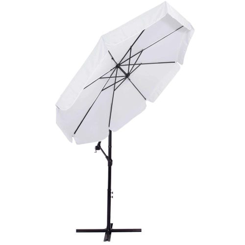 Kerti napernyő, vízálló, dönthető, 300 cm - világos-szürke