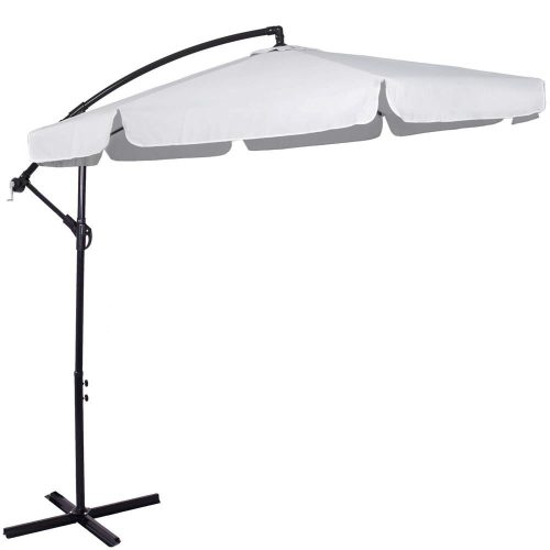 Kerti napernyő, vízálló, dönthető, 300 cm - világos-szürke