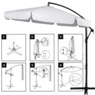 Kerti napernyő, vízálló, dönthető, 300 cm - világos-szürke