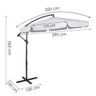 Kerti napernyő, vízálló, dönthető, 300 cm - világos-szürke