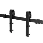 Tolóajtó vasalat rendszer, pajtaajtóhoz acél, fekete, 183cm hosszú (max 100kg)