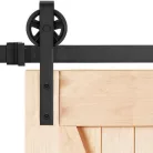 Tolóajtó vasalat rendszer, pajtaajtóhoz acél, fekete, 183cm hosszú sín (max 100kg)