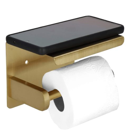 WC-papír tartó, arany, telefonpolccal