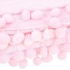 Pomponos plüss ágytakaró, 200x220 cm, rózsaszín