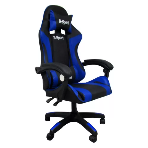Gamer szék, forgószék masszázs funkcióval, fekete-kék