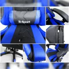 Gamer szék, forgószék masszázs funkcióval, fekete-kék