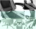 Gamer szék, forgószék masszázs funkcióval, fekete-szürke