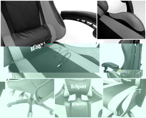 Gamer szék, forgószék masszázs funkcióval, fekete-szürke