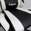 Gamer szék, forgószék masszázs funkcióval, fekete-fehér