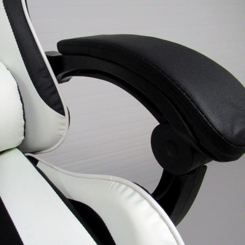 Gamer szék, forgószék masszázs funkcióval, fekete-fehér