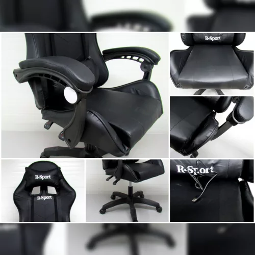 Gamer szék, forgószék masszázs funkcióval, fekete