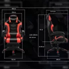 Gamer szék, forgószék masszázs funkcióval, fekete