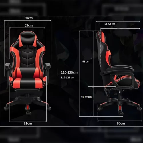 Gamer szék, forgószék masszázs funkcióval, fekete
