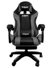 Gamer szék, forgószék masszázs funkcióval, lábtartóval, fekete-szürke