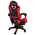 Gamer szék, forgószék masszázs funkcióval, lábtartóval, fekete-piros