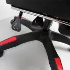 Gamer szék, forgószék masszázs funkcióval, lábtartóval, fekete-piros