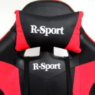 Gamer szék, forgószék masszázs funkcióval, lábtartóval, fekete-piros