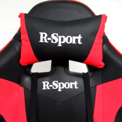 Gamer szék, forgószék masszázs funkcióval, lábtartóval, fekete-piros