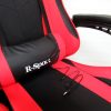 Gamer szék, forgószék masszázs funkcióval, lábtartóval, fekete-piros