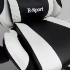 Gamer szék, forgószék masszázs funkcióval, lábtartóval, fekete-fehér