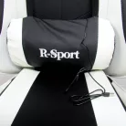 Gamer szék, forgószék masszázs funkcióval, lábtartóval, fekete-fehér
