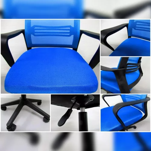 Ergonómikus irodai forgószék, számítógépes szék, kék