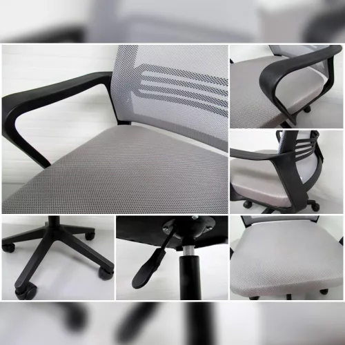 Ergonómikus irodai forgószék, számítógépes szék, szürke