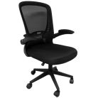 Modern irodai forgószék, puha kartámasszal, fekete