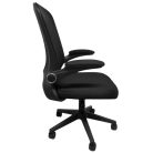 Modern irodai forgószék, puha kartámasszal, fekete