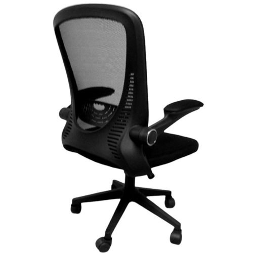 Modern irodai forgószék, puha kartámasszal, fekete