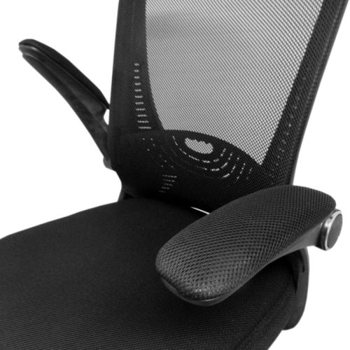 Modern irodai forgószék, puha kartámasszal, fekete