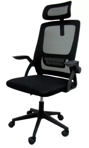 Fekete ergonómikus irodai forgószék, karosszék