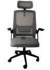 Szürke ergonómikus irodai forgószék, karosszék