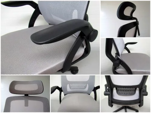 Szürke ergonómikus irodai forgószék, karosszék