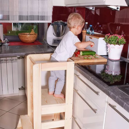 Konyhai fellépő gyerekeknek, natúr színben