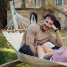 Prémium fa függőágy állvány, LUNGO, natúr