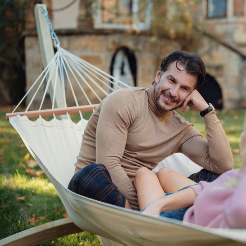 Prémium fa függőágy állvány, LUNGO, natúr