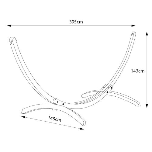Prémium fa függőágy állvány, LUNGO, natúr