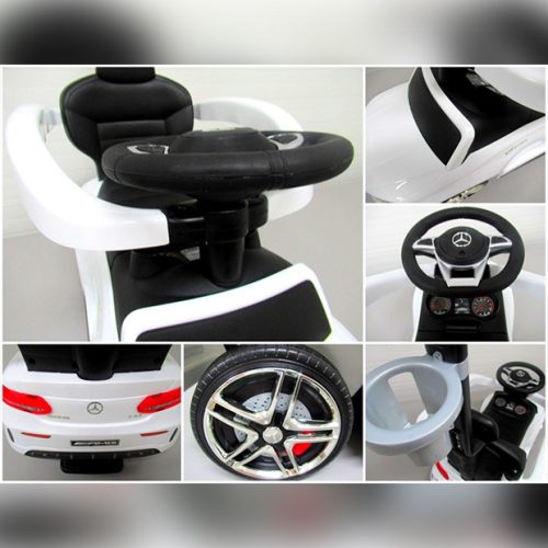 Mercedes AMG C 63 bébitaxi, tolókarral - fehér