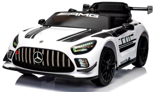 Eredeti Mercedes GT3 Evo- elektromos kisautó, fehér