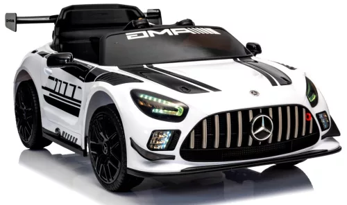 Eredeti Mercedes GT3 Evo- elektromos kisautó, fehér