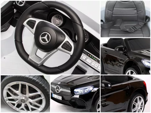 Fekete Mercedes SL500  elektromos kisautó
