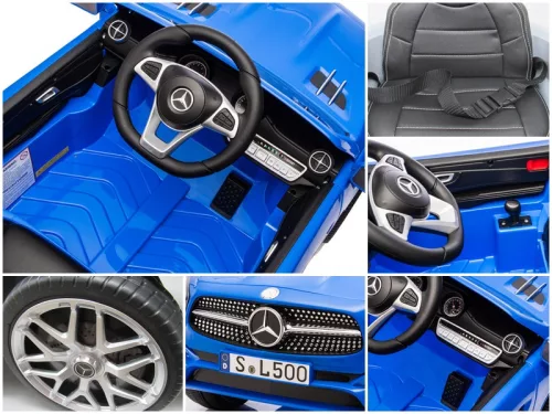 Kék (Lakkozott) Mercedes SL500  elektromos kisautó
