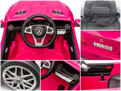 Rózsaszín Mercedes SL500  elektromos kisautó