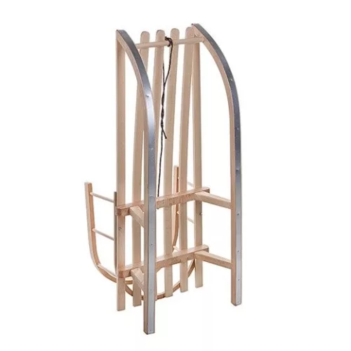Szánkó bükkfa háttámlával – 90cm, 100kg terh., ajándék húzókával